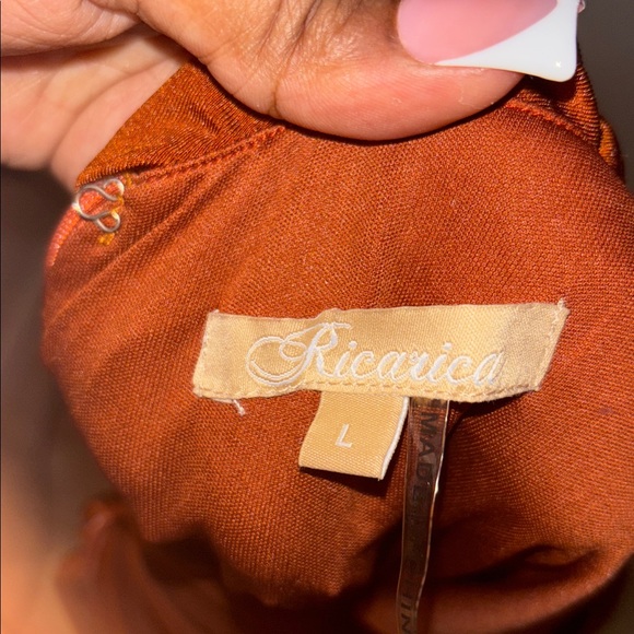 Elegant Rust Halter Maxi Dress - Picture 3 of 5